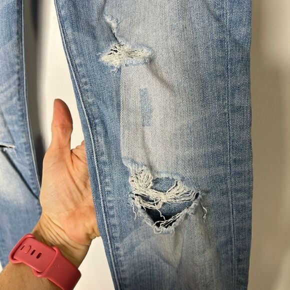 Hudson Krista Ankle Super Skinny Distressed Light Wash Jeans - Picture 10 of 12